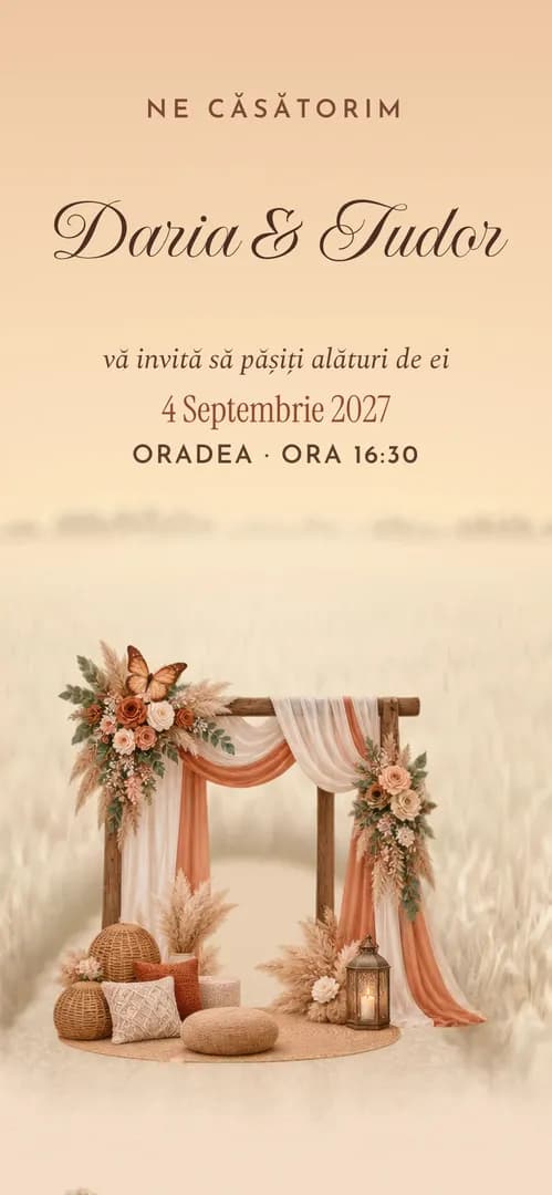 Invitație de nuntă online „Aleea Noastră”