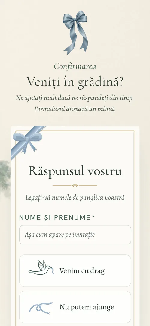 Invitația Doi Porumbei — rsvp