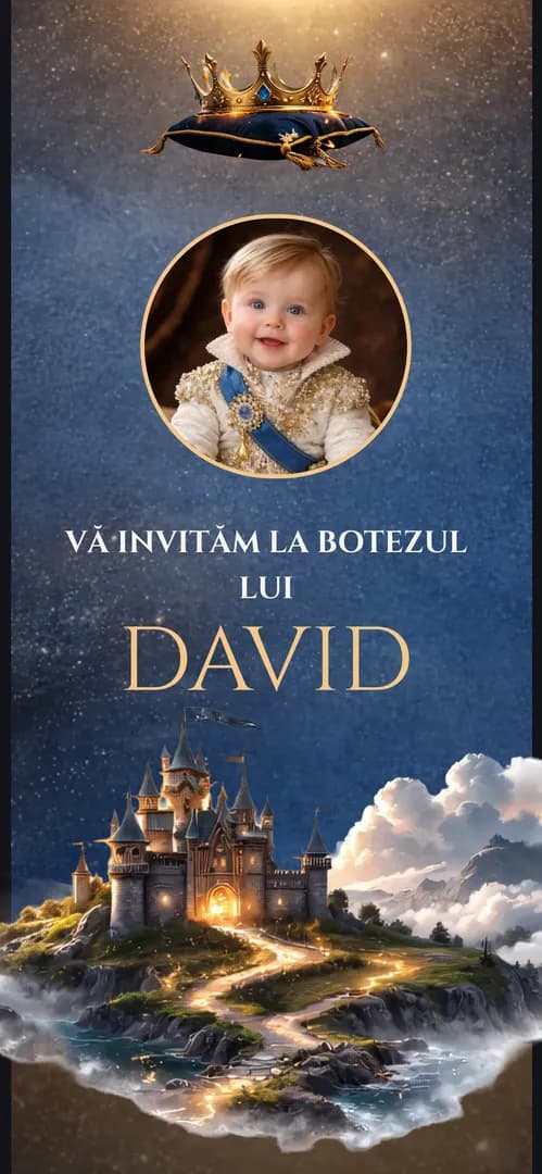 Invitație de botez online „Povestea Dragonului”