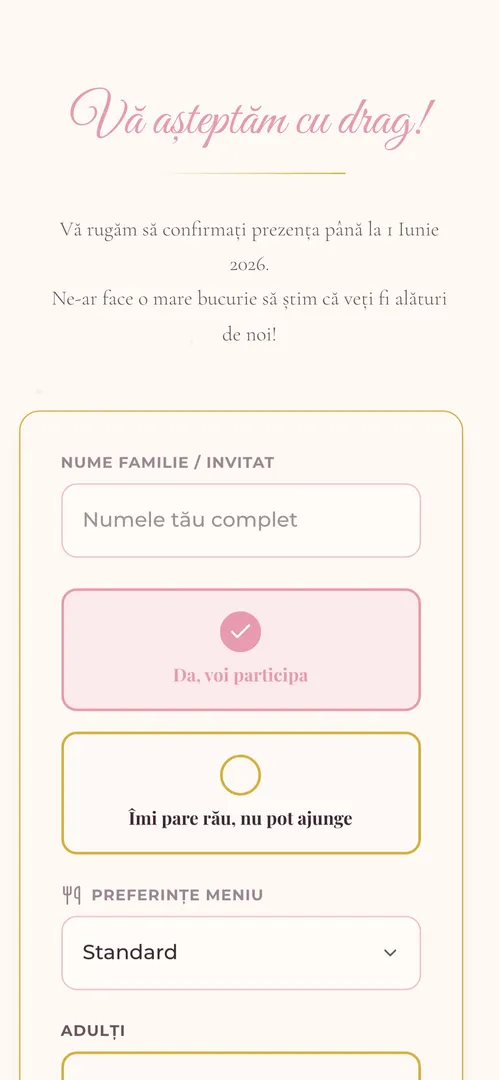 Invitația Povestea Lebedelor — rsvp