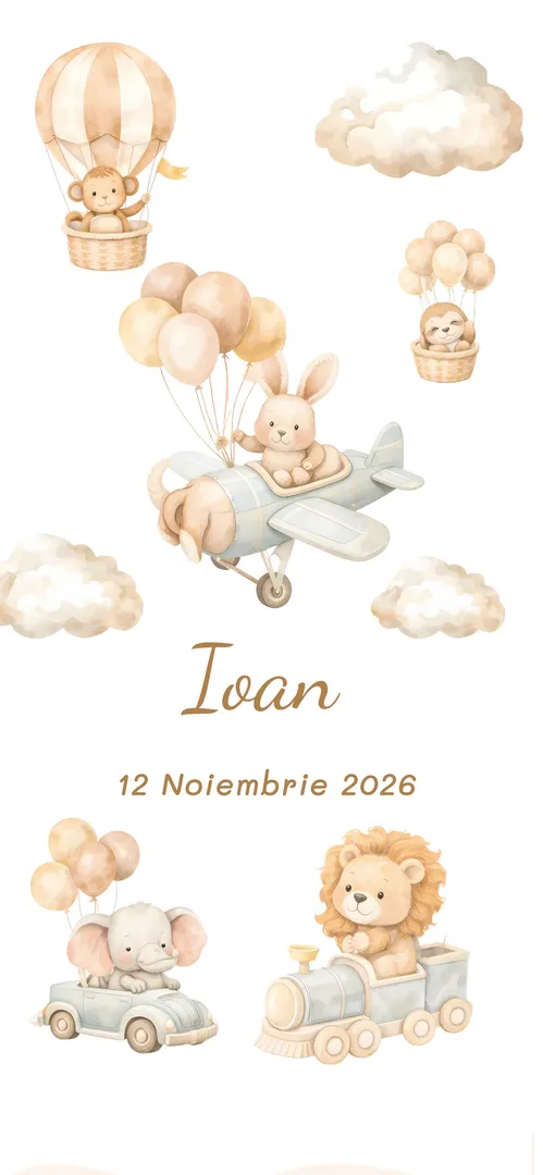 Invitație de botez online „Prietenii din Poveste”