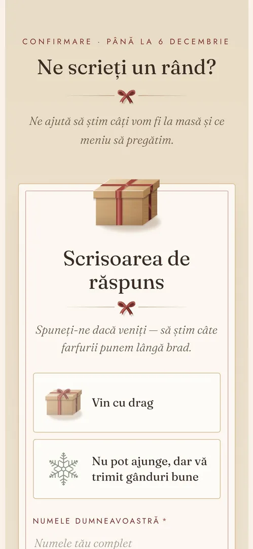 Invitația Primul Crăciun — rsvp