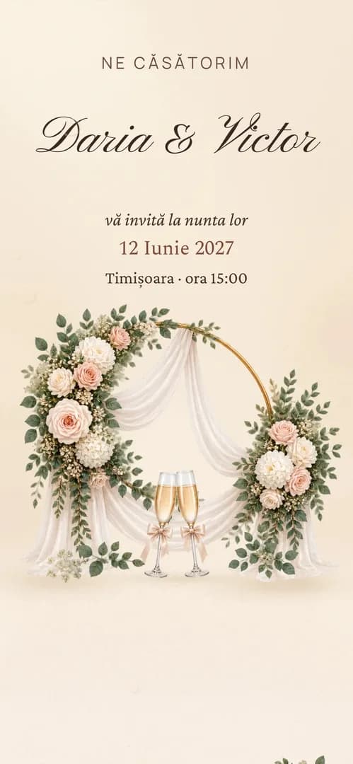 Invitație de nuntă online „Primul Toast”