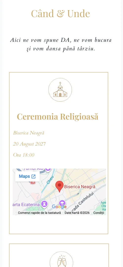 Invitația Pure Elegance — harta