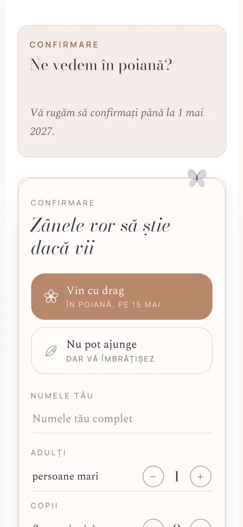 Invitația Regina Fluturilor — rsvp