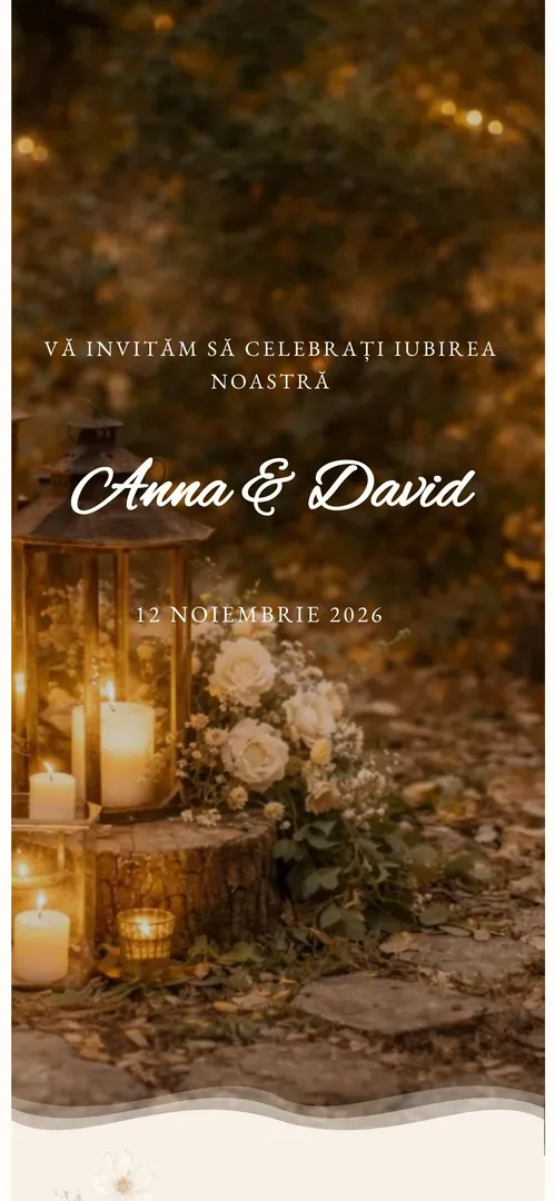 Invitație de nuntă online „Romantic”