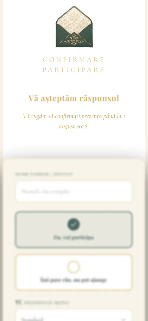 Invitația Royal Emerald — rsvp