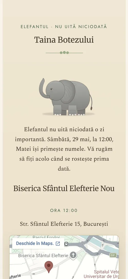 Invitația Safari botanic — harta