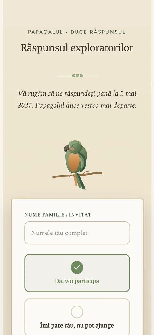 Invitația Safari botanic — rsvp