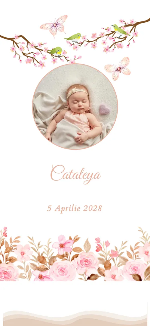 Invitație de botez online „Spring Joy”