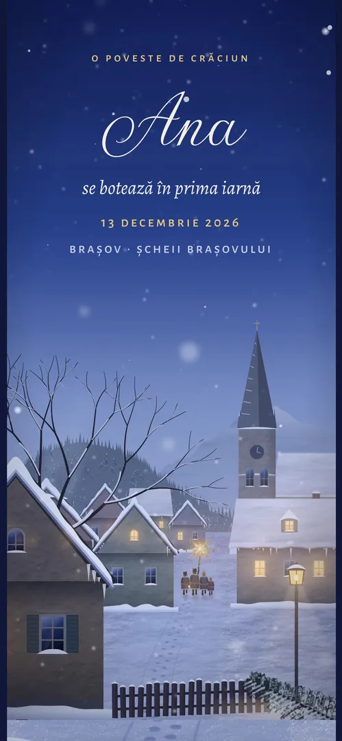Invitație de botez online „Steaua de Colind”
