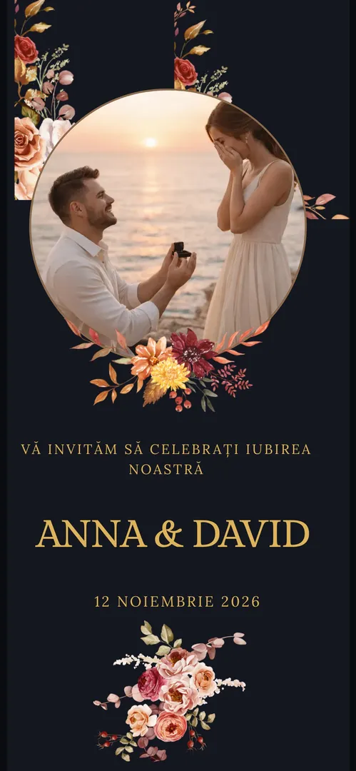 Invitație de nuntă online „The Golden Era”