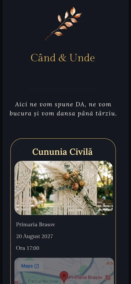 Invitația The Golden Era — harta