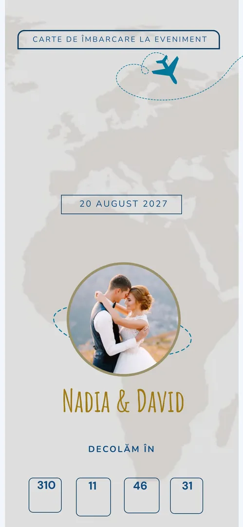 Invitație de nuntă online „Travel”