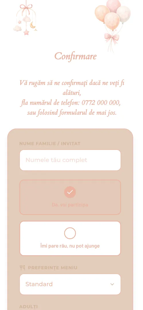 Invitația Unicornul Fermecat — rsvp