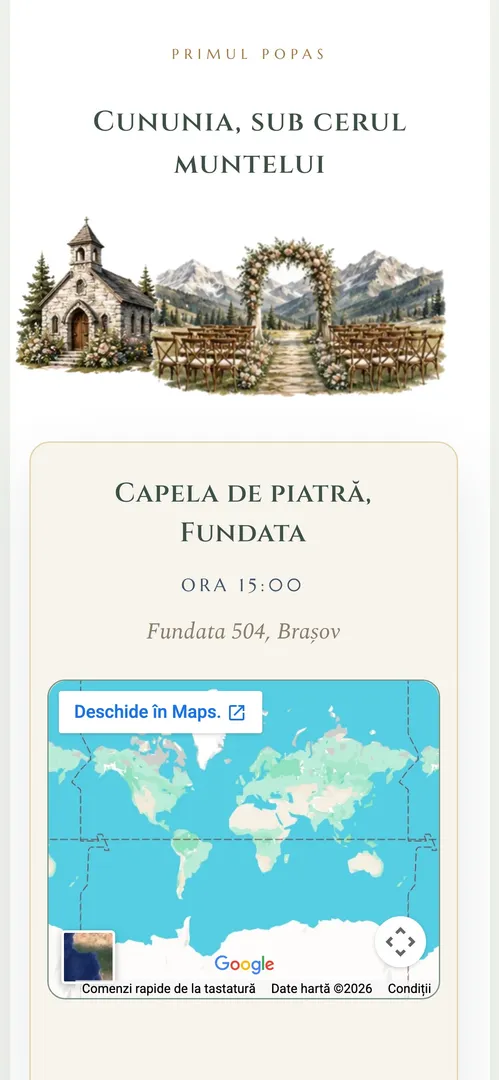 Invitația Vârf de Iubire — harta