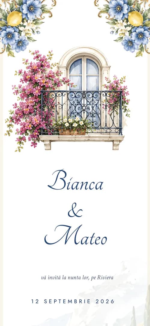 Invitație de nuntă online „Villa Maiolica”