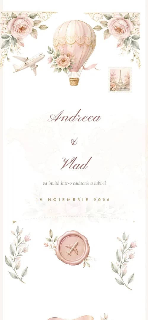 Invitație de nuntă online „Voyage ”