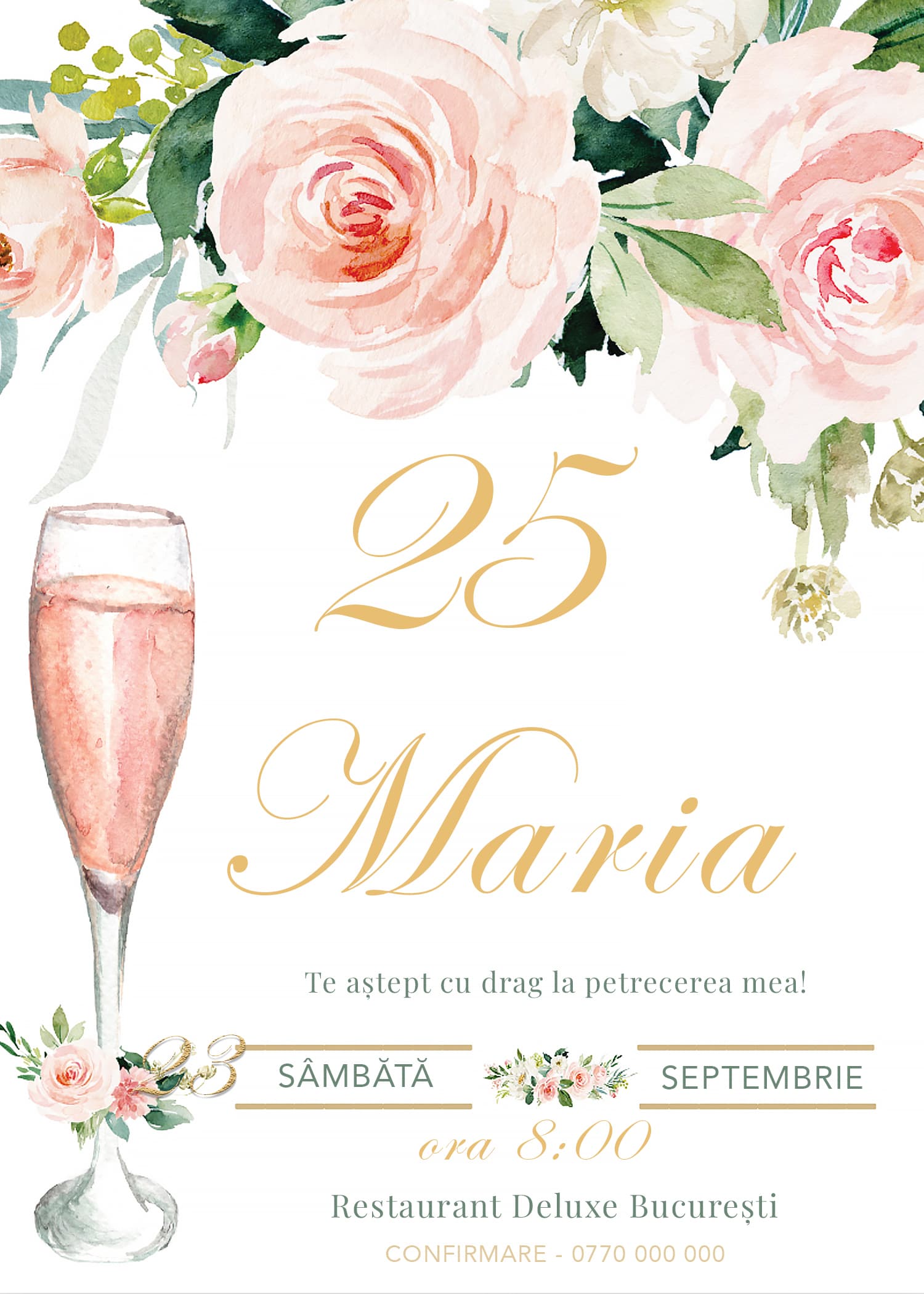 Roselyn - Invitație Digitală aniversare