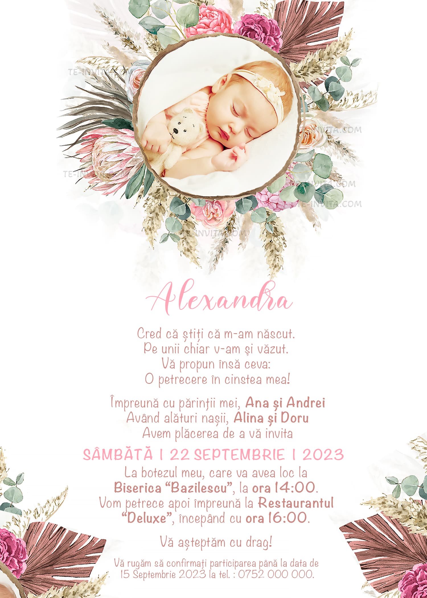 DREAMYY - Invitație Digitală botez