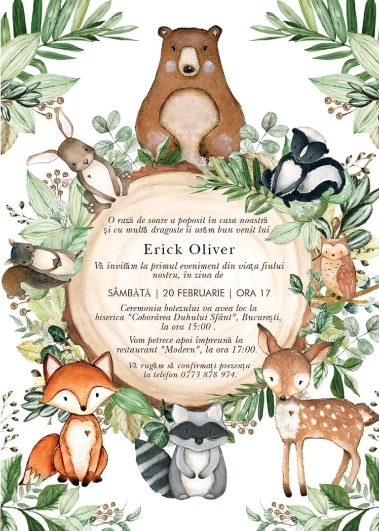 Forest Meeting - Invitație Digitală botez