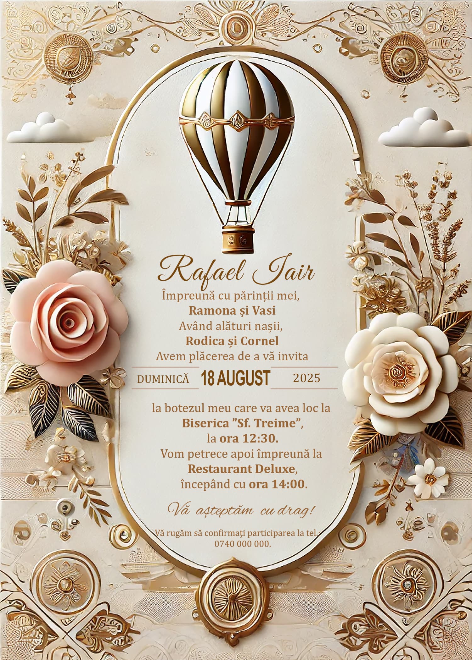 Grace - Invitație Digitală botez