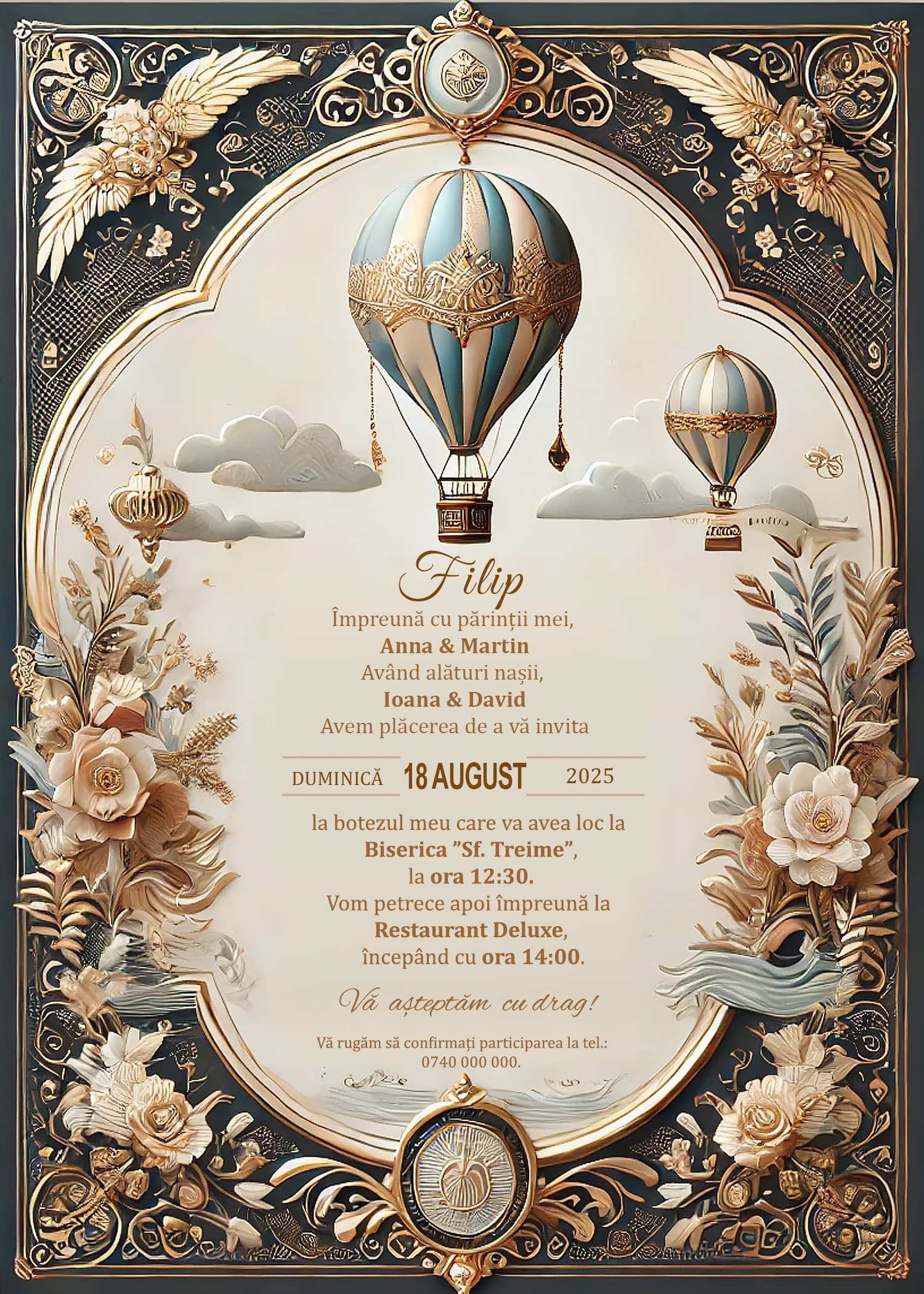 Splendor - Invitație Digitală botez