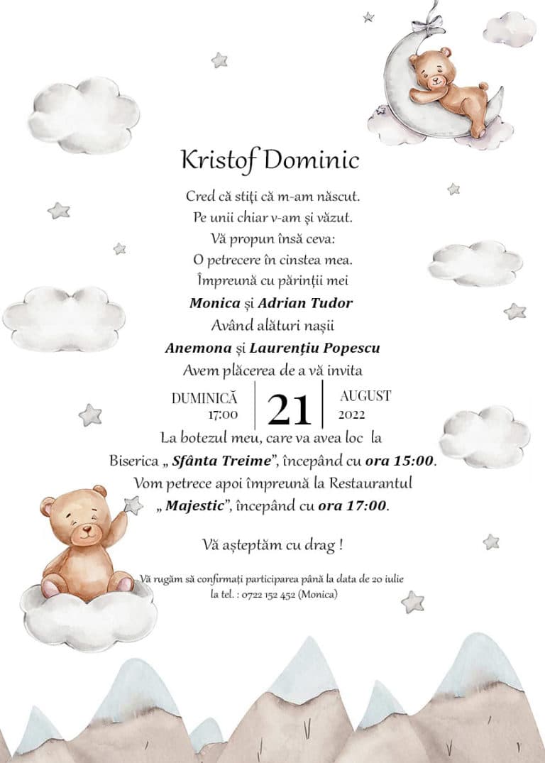 Sweet Babies - Invitație Digitală botez