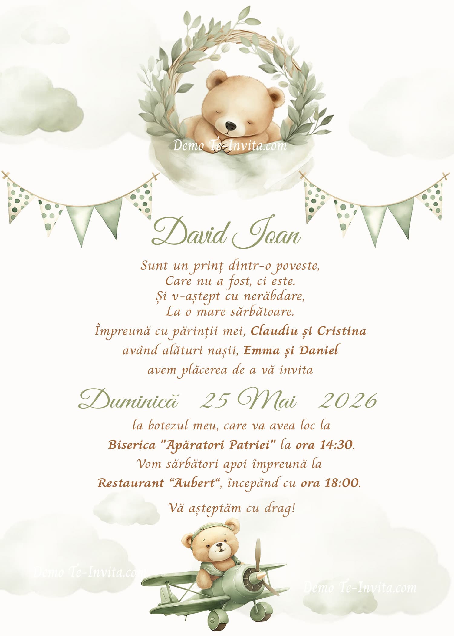 Sweet Journay 1 - Invitație Digitală botez