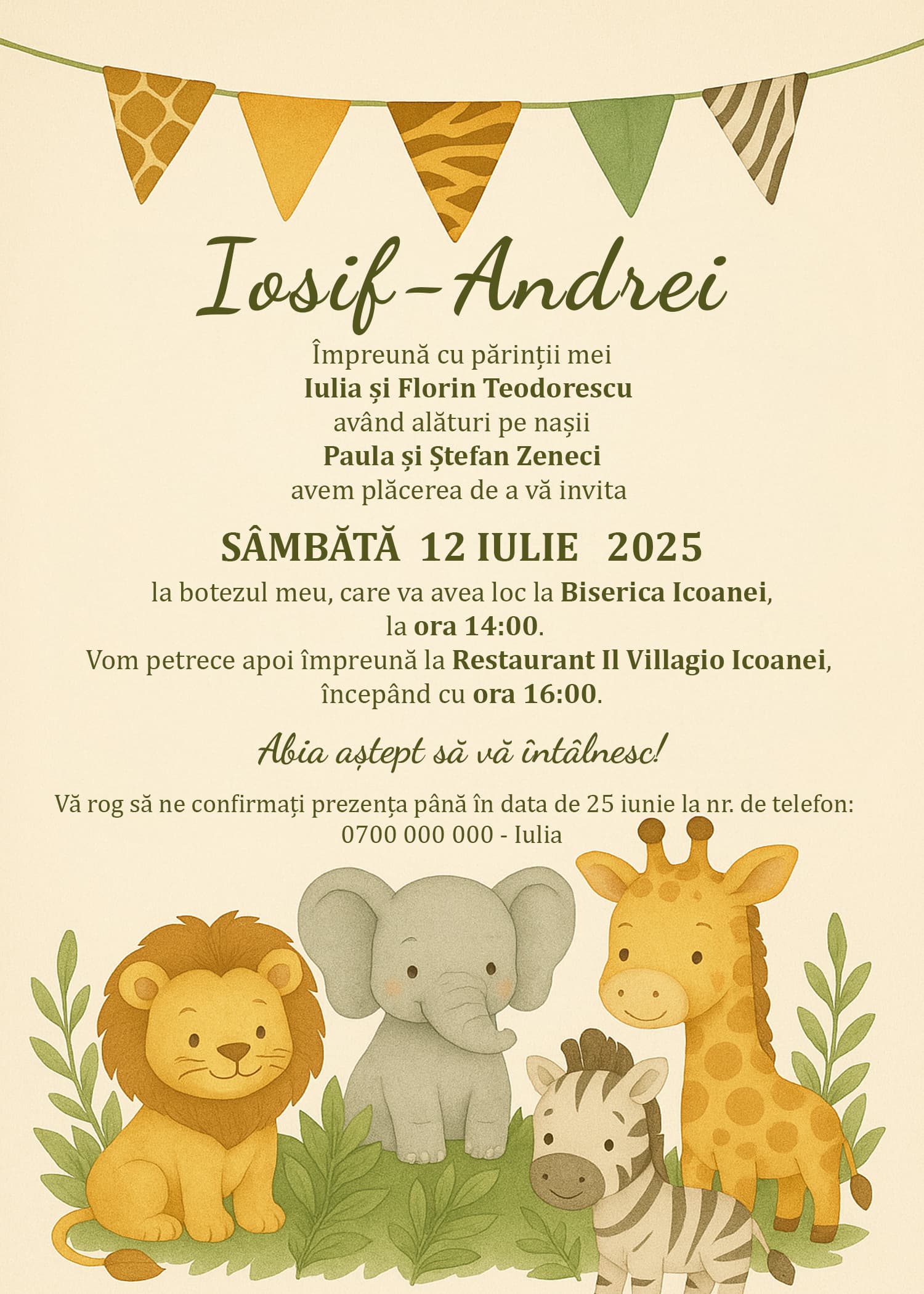 Tiny Adventure - Invitație Digitală botez