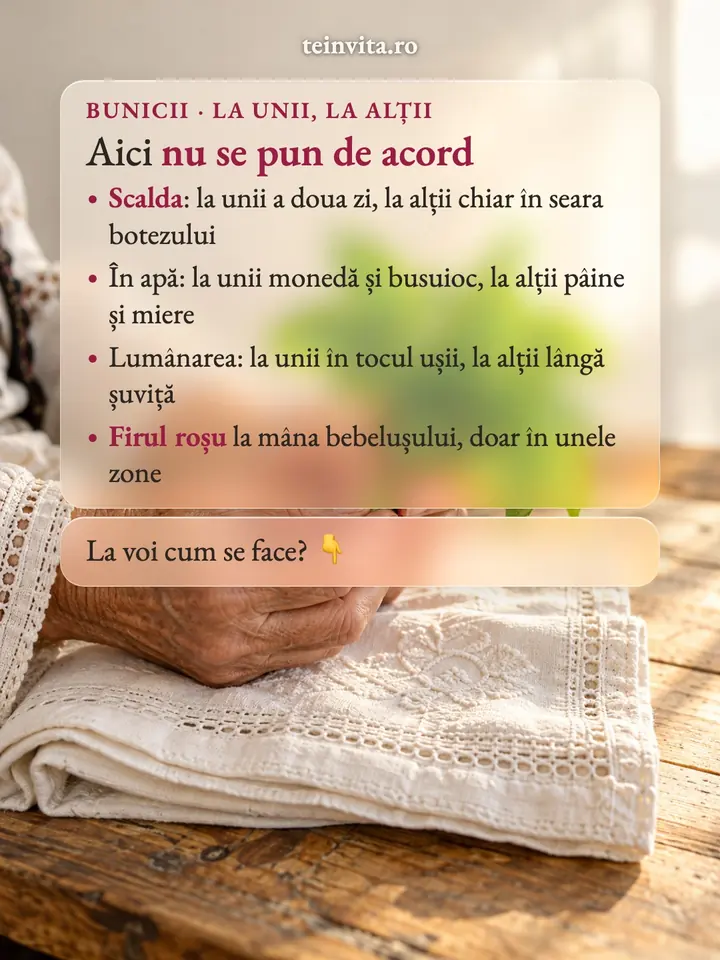 Obiceiurile care diferă la botez: scalda, ce pui în apă, lumânarea și firul roșu