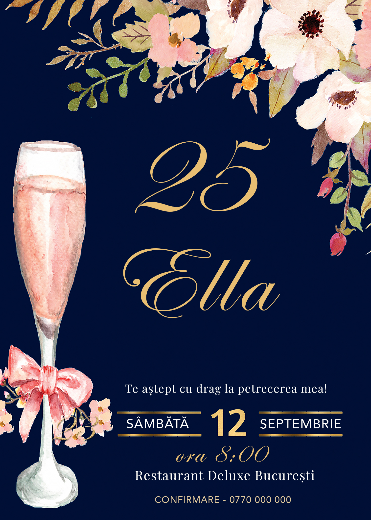 Invitație digitală Lovely aniversare
